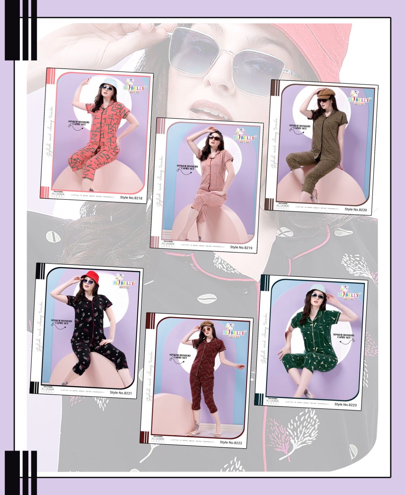 566 Belly Hosiery Sinker Capri Night Suits Exporter Gujarat