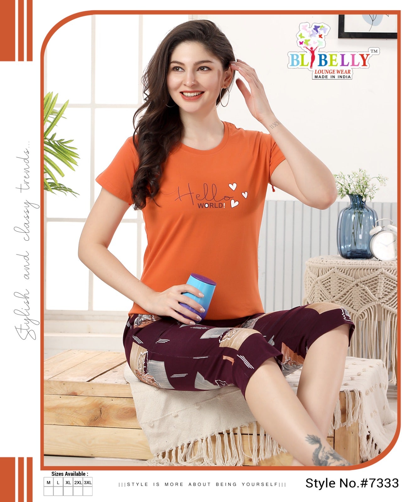 568 Belly Sinker Capri Night Suits Manufacturer India