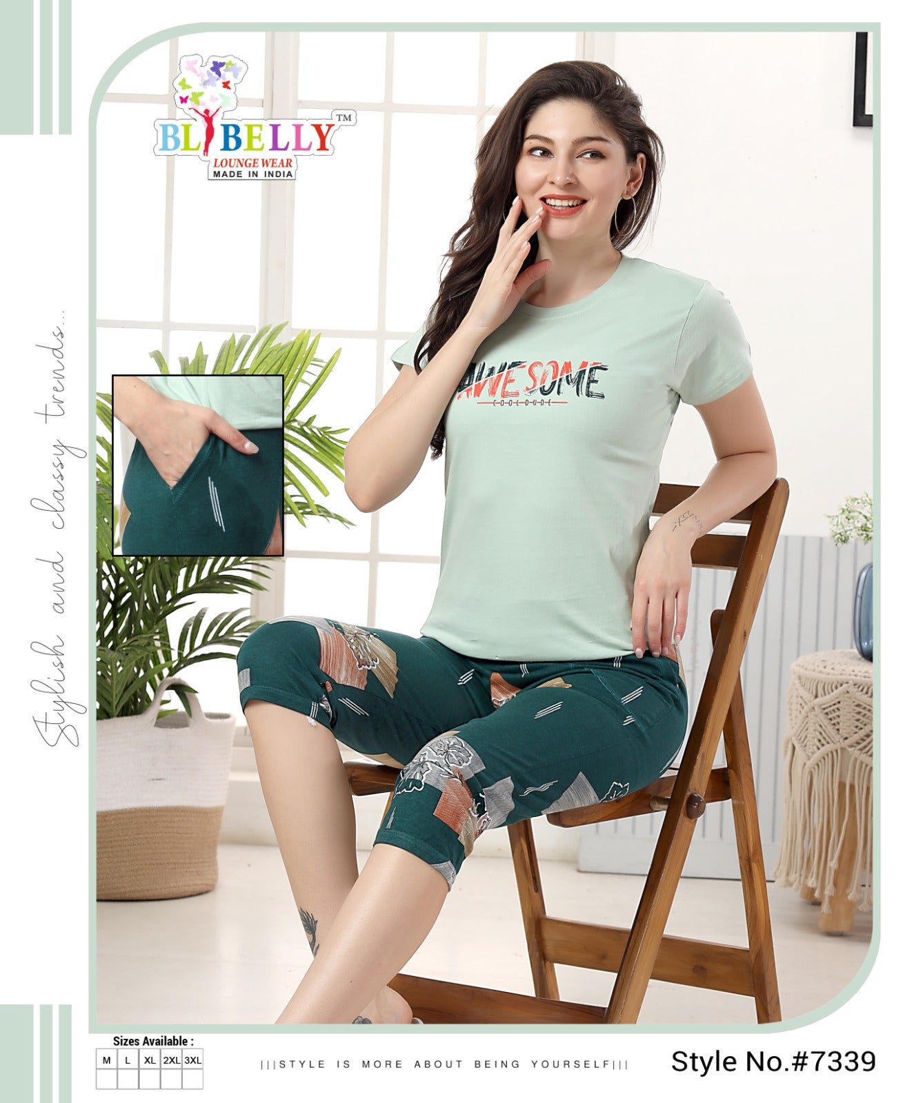 568 Belly Sinker Capri Night Suits Manufacturer India