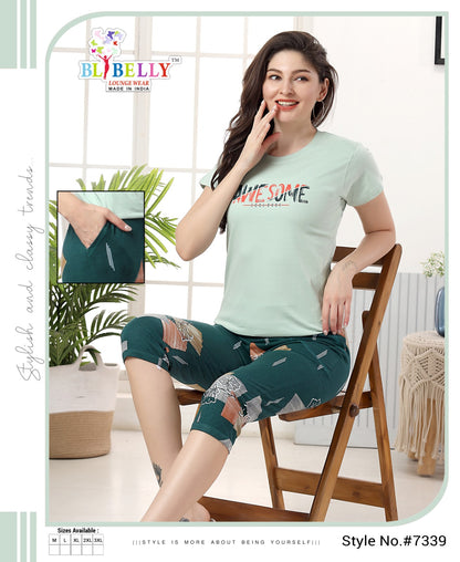 568 Belly Sinker Capri Night Suits Manufacturer India