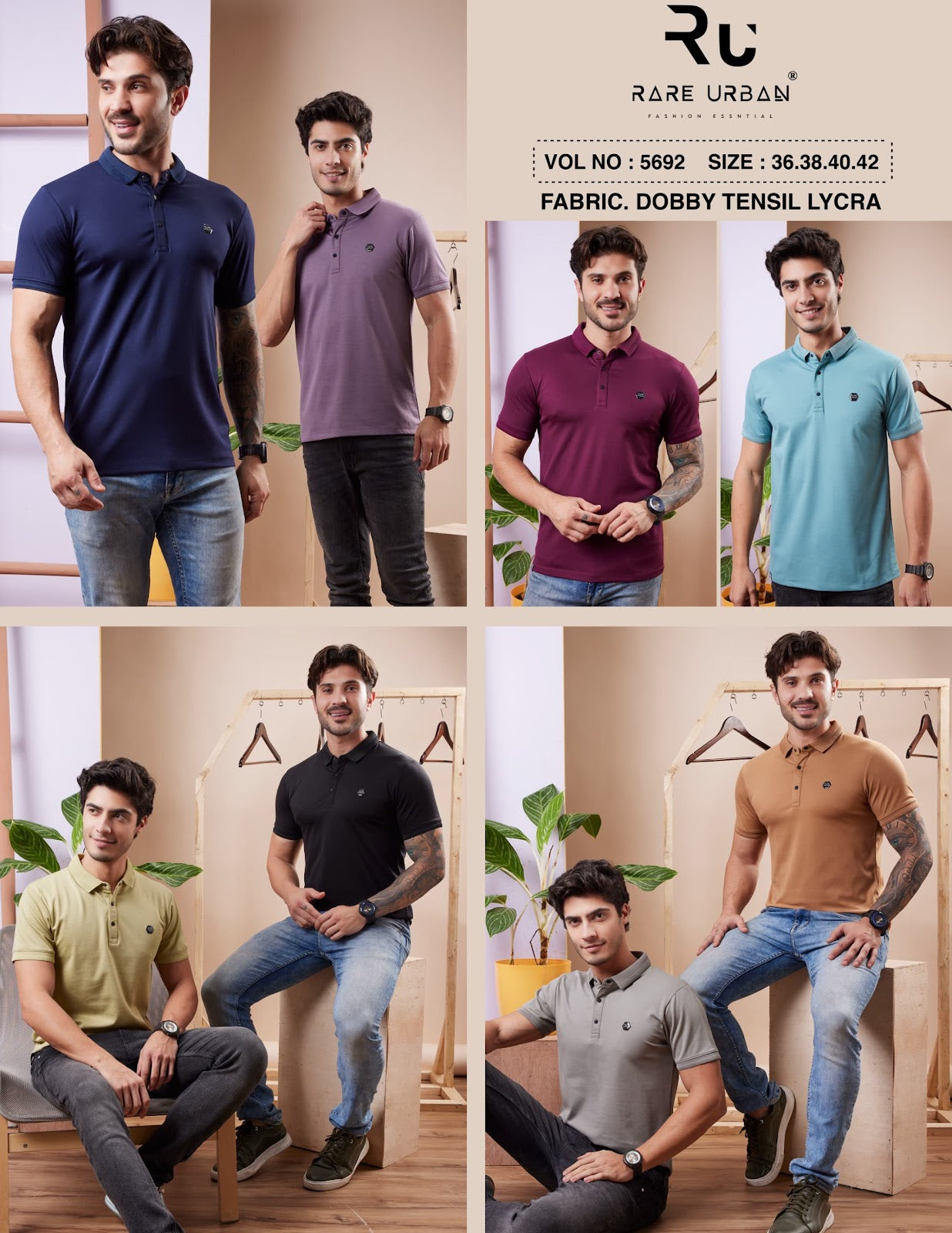 5692 Rare Urban Tencil Lycra Mens Tshirts Supplier India