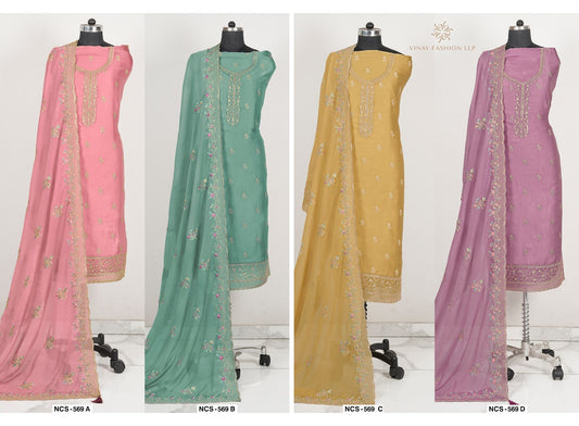 569 Vinay Fashion Llp Platinum Satin Salwar Suits Supplier