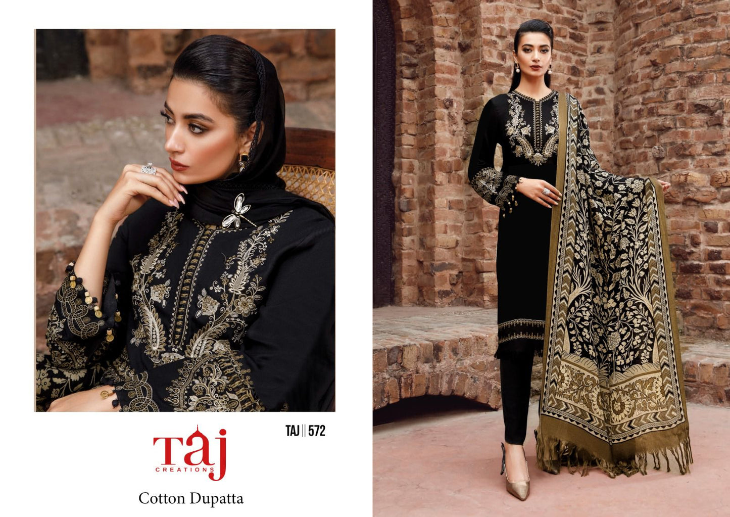 572-574 Taj Creations Rayon Pakistani Salwar Suits Exporter Ahmedabad