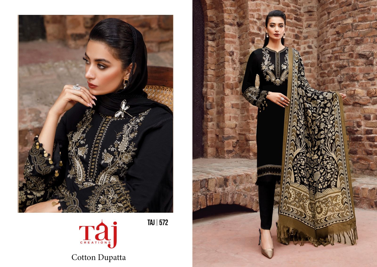 572-574 Taj Creations Rayon Pakistani Salwar Suits Exporter Ahmedabad