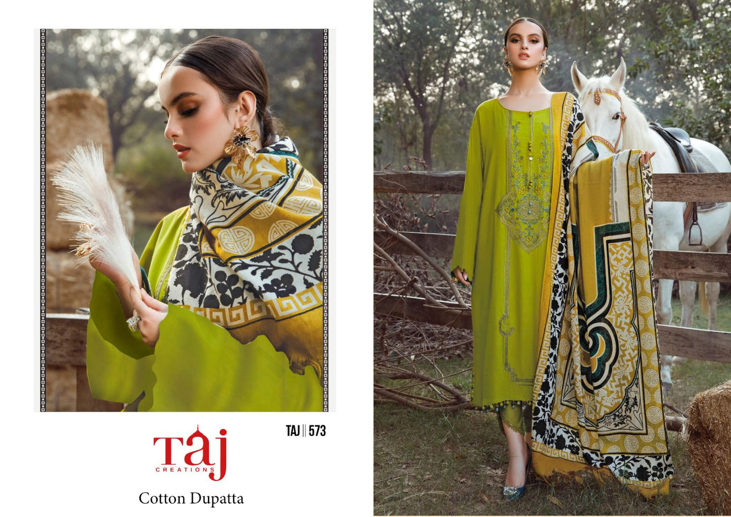 572-574 Taj Creations Rayon Pakistani Salwar Suits Exporter Ahmedabad