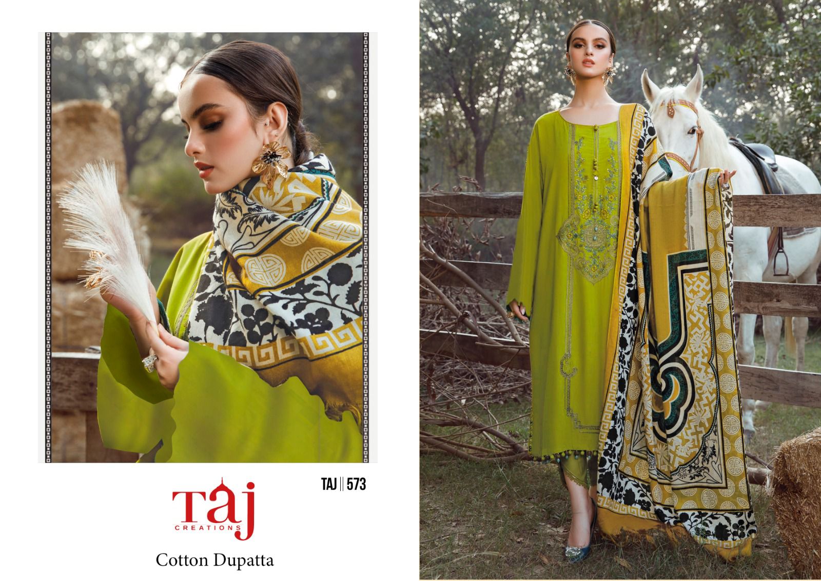 572-574 Taj Creations Rayon Pakistani Salwar Suits Exporter Ahmedabad