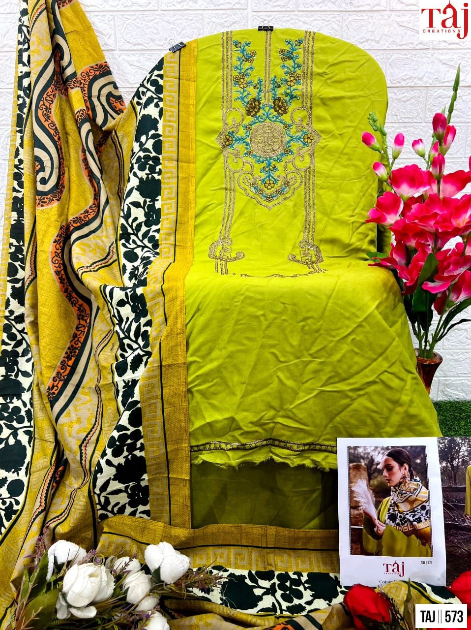572-574 Taj Creations Rayon Pakistani Salwar Suits Exporter Ahmedabad