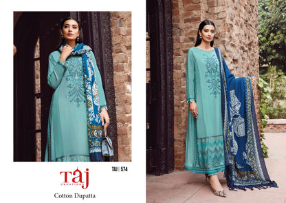 572-574 Taj Creations Rayon Pakistani Salwar Suits Exporter Ahmedabad