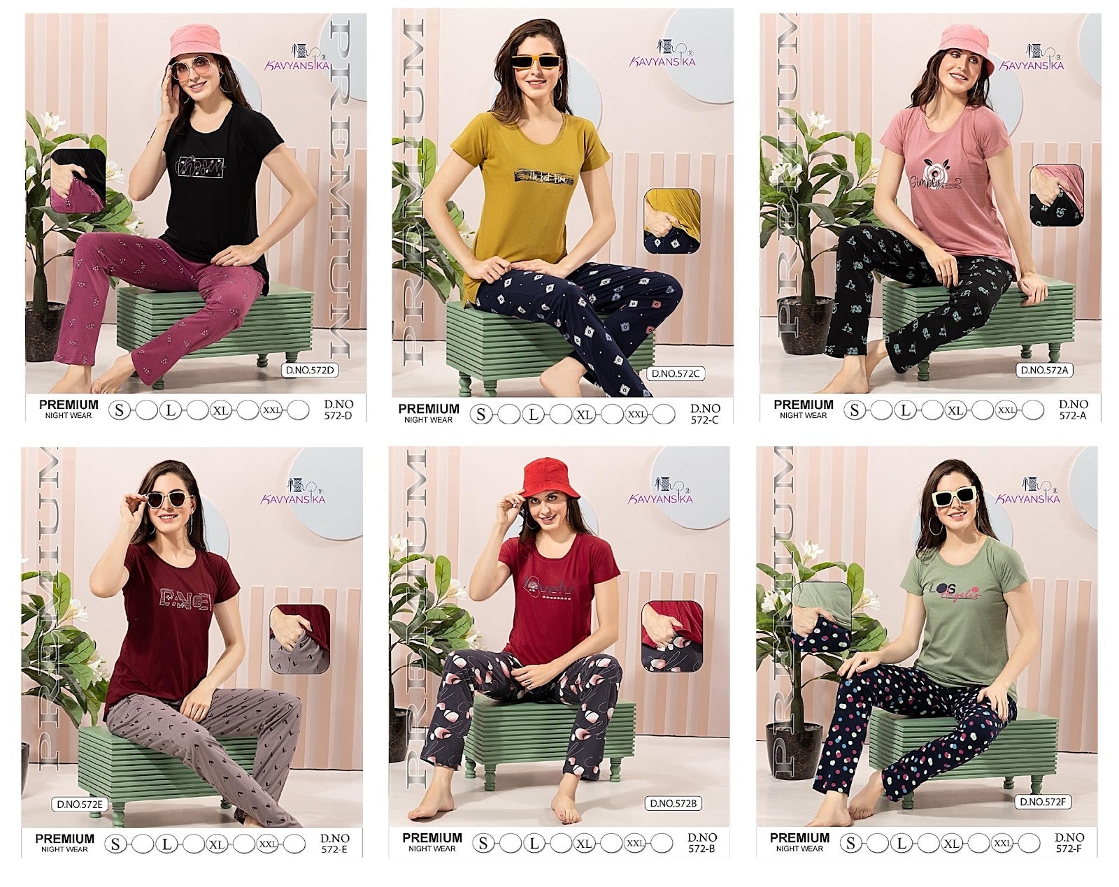 572 Kavyansika Hosiery Cotton Pyjama Night Suits Exporter Gujarat