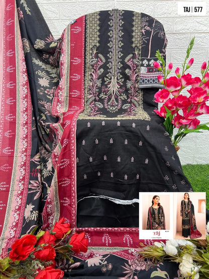 577-579 Taj Creations Pure Cotton Pakistani Salwar Suits Exporter Gujarat