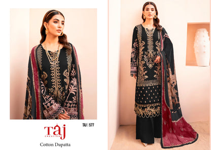 577-579 Taj Creations Pure Cotton Pakistani Salwar Suits Exporter Gujarat