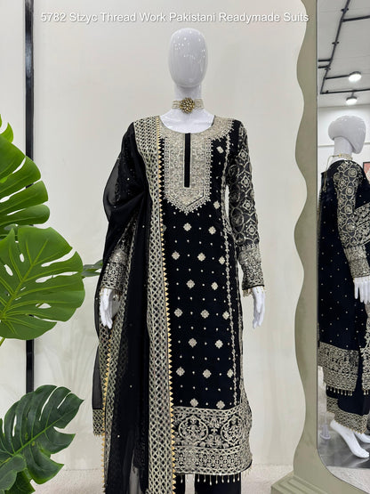 5782 Stzyc Faux Georgette Pakistani Readymade Suits Supplier India