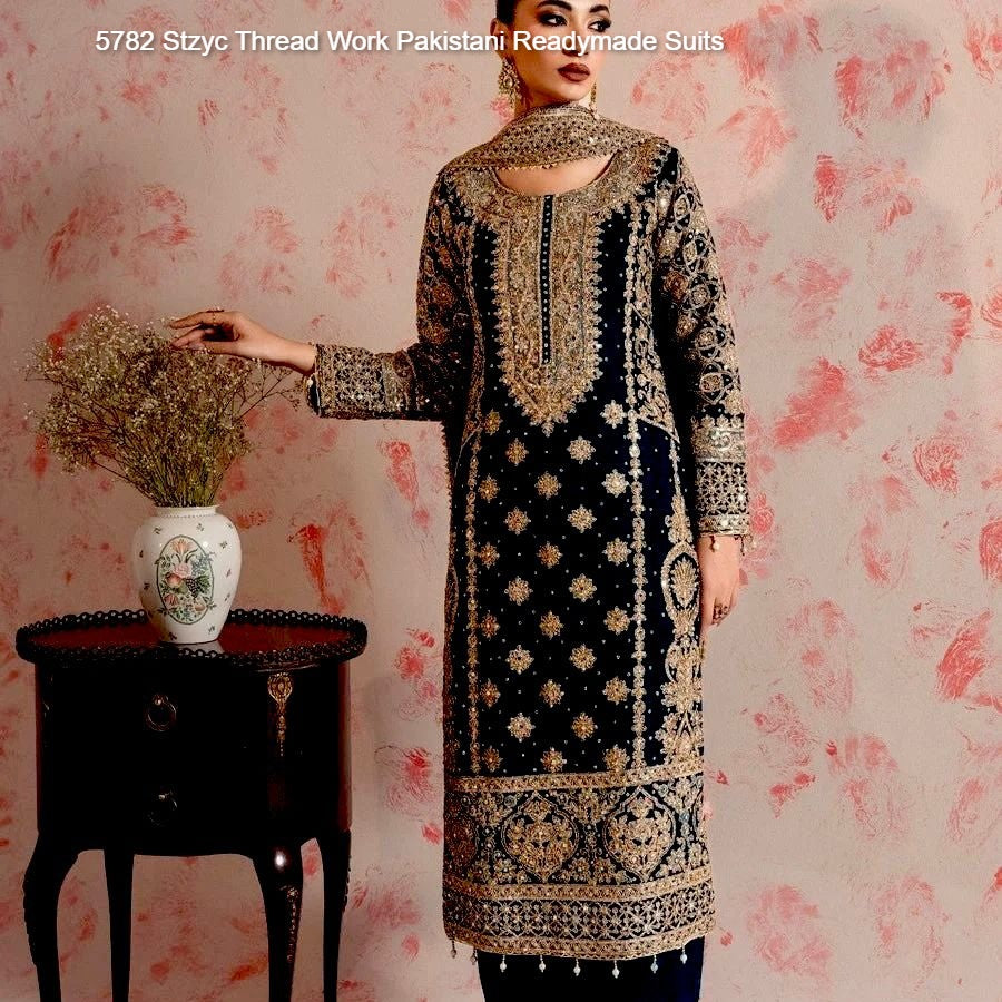 5782 Stzyc Faux Georgette Pakistani Readymade Suits Supplier India