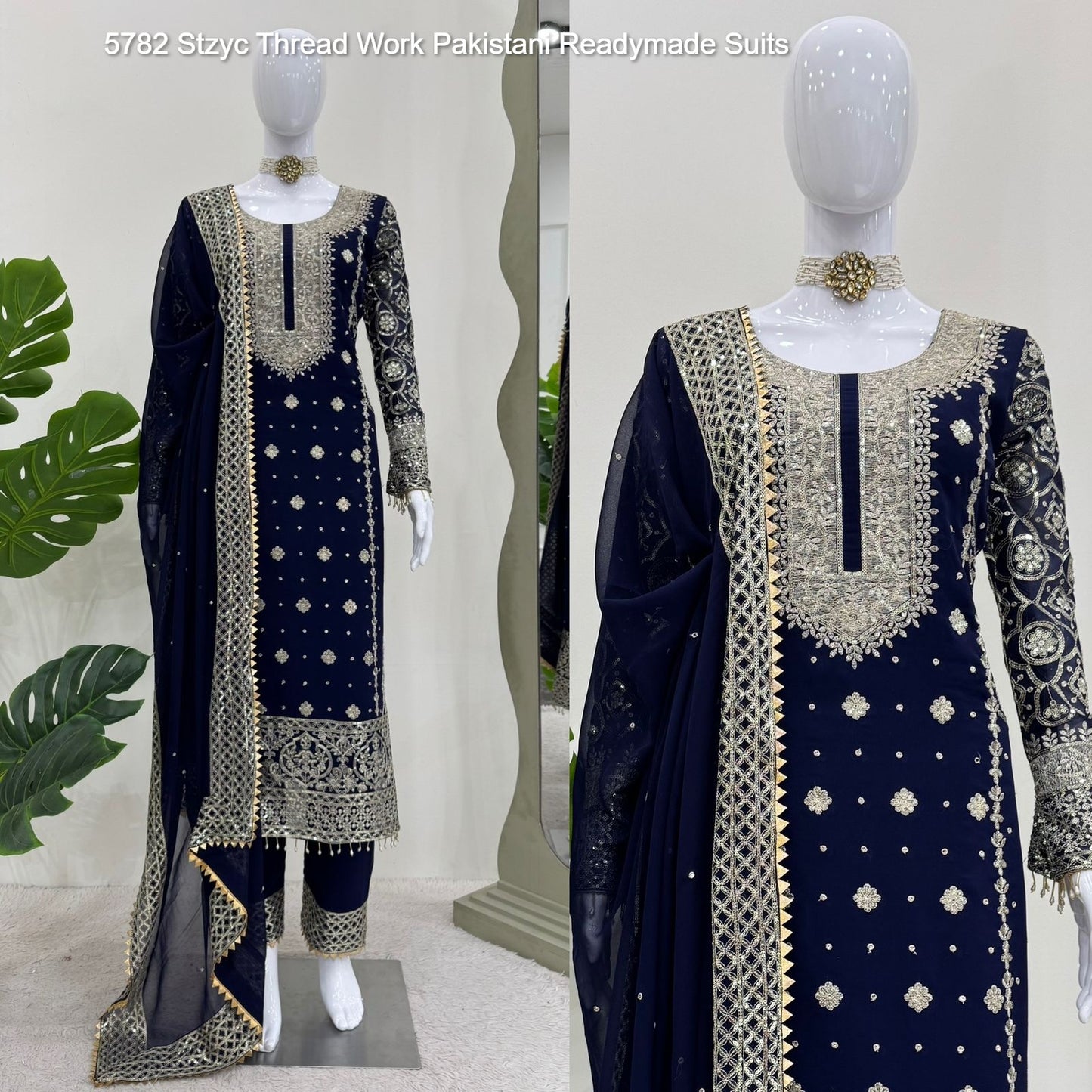 5782 Stzyc Faux Georgette Pakistani Readymade Suits Supplier India