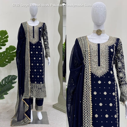 5782 Stzyc Faux Georgette Pakistani Readymade Suits Supplier India