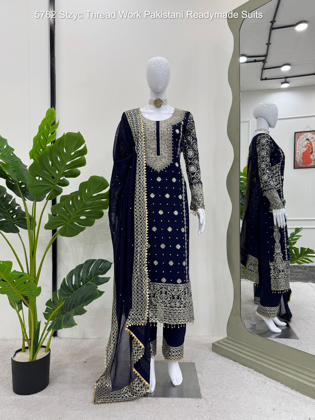 5782 Stzyc Faux Georgette Pakistani Readymade Suits Supplier India