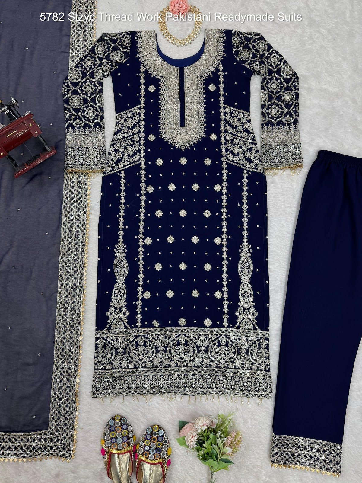 5782 Stzyc Faux Georgette Pakistani Readymade Suits Supplier India