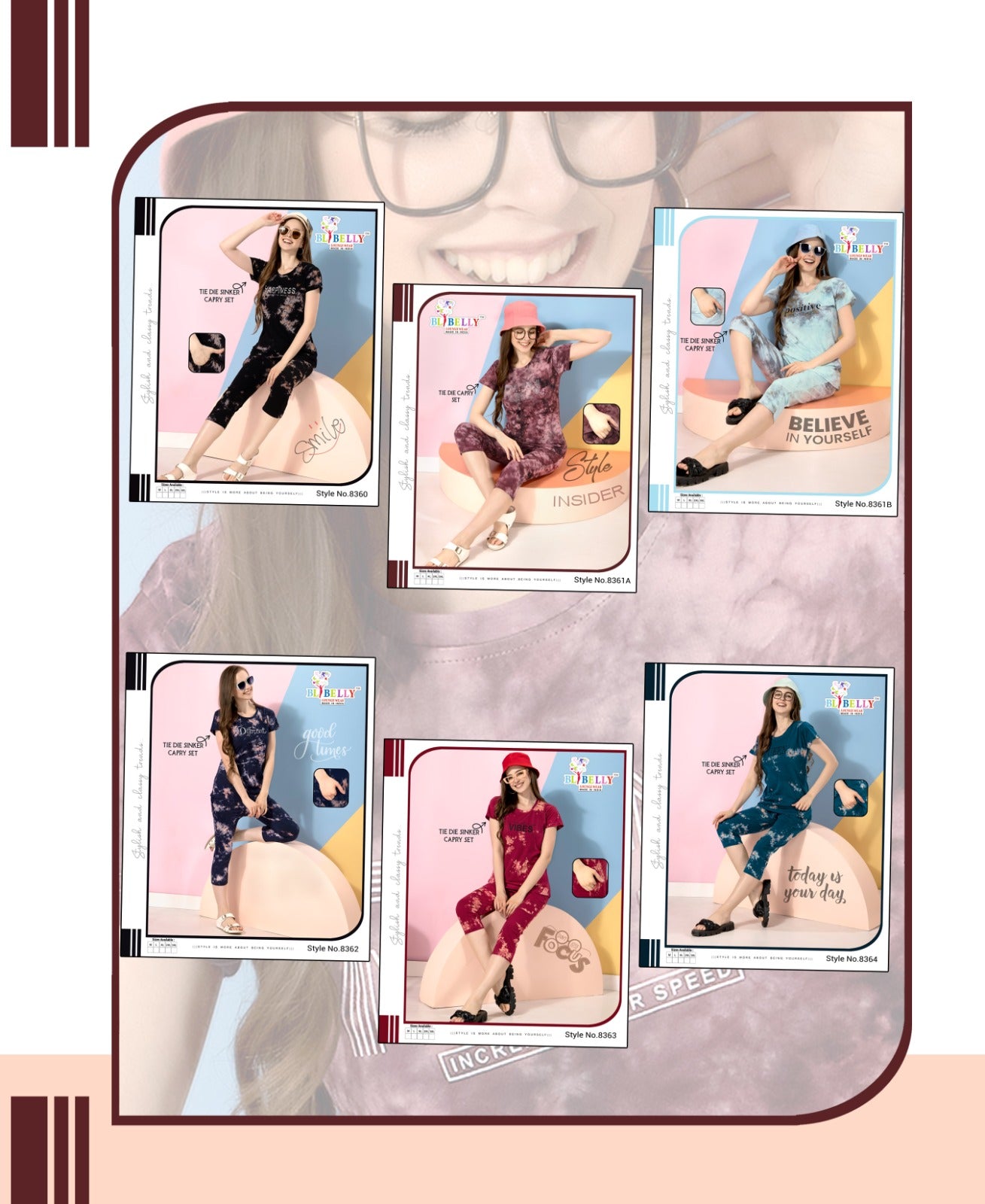 579 Belly Tie Dye Capri Night Suits Supplier Gujarat