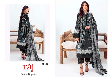 580-581 Taj Creations Pure Cotton Pakistani Salwar Suits Wholesaler India