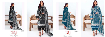 580-581 Taj Creations Pure Cotton Pakistani Salwar Suits Wholesaler India