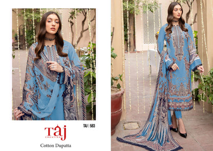 582-583 Taj Creations Pure Cotton Pakistani Salwar Suits Wholesale Price