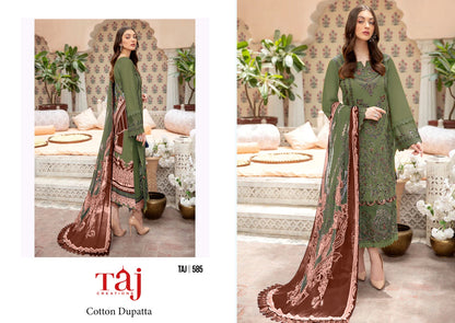 584-585 Taj Creations Cotton Pakistani Salwar Suits Wholesaler India