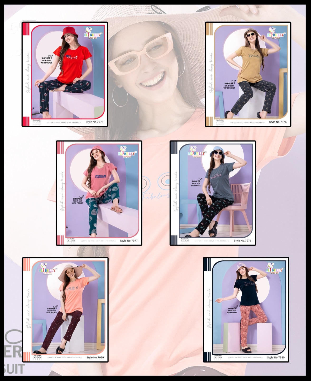 589 Belly Sinker Pyjama Night Suits Wholesaler Ahmedabad