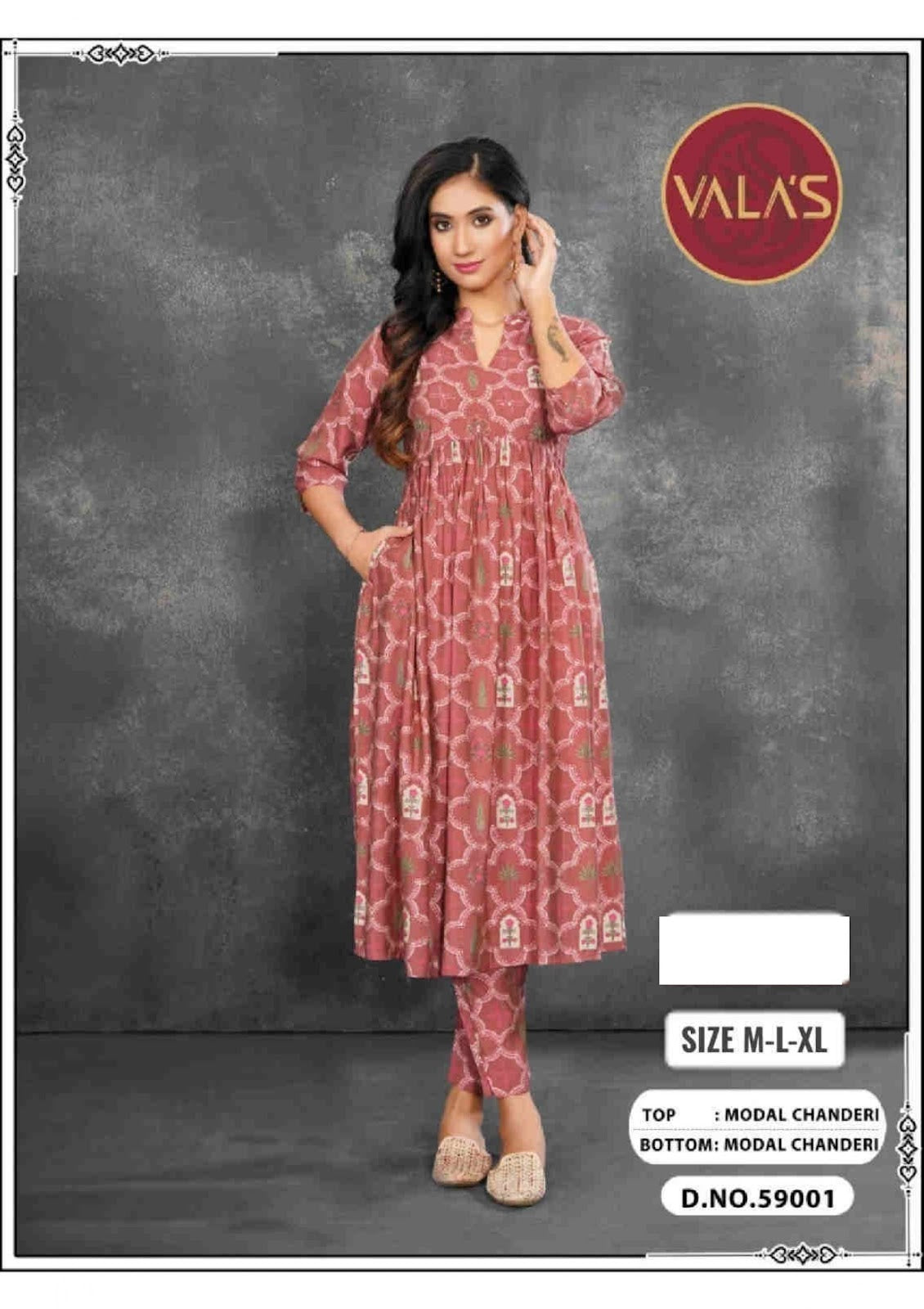 59001 Valas Modal Chanderi Kurti Pant Set Exporter