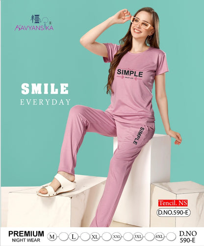 590 Kavyansika Tencil Pyjama Night Suits Supplier India