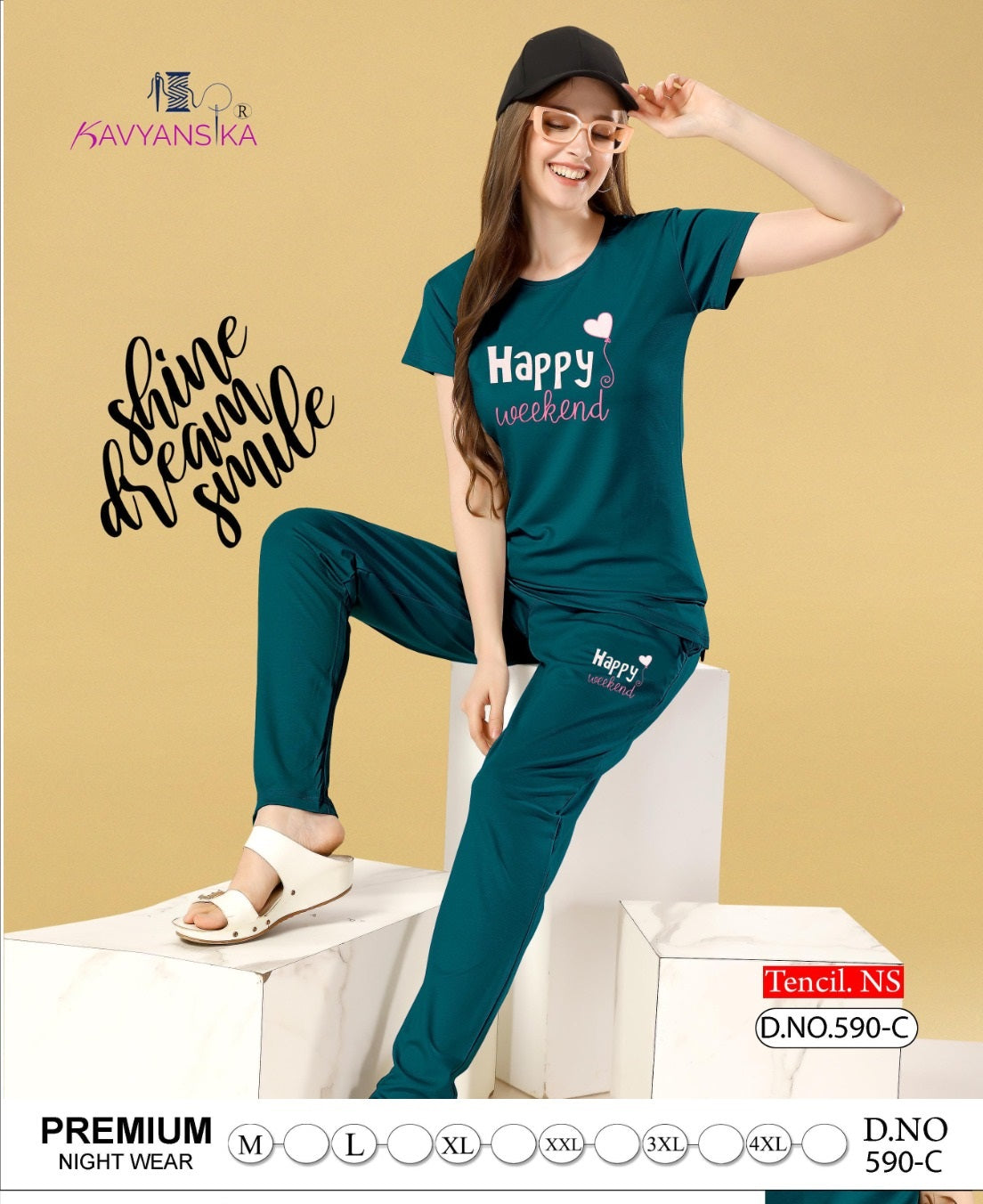 590 Kavyansika Tencil Pyjama Night Suits Supplier India