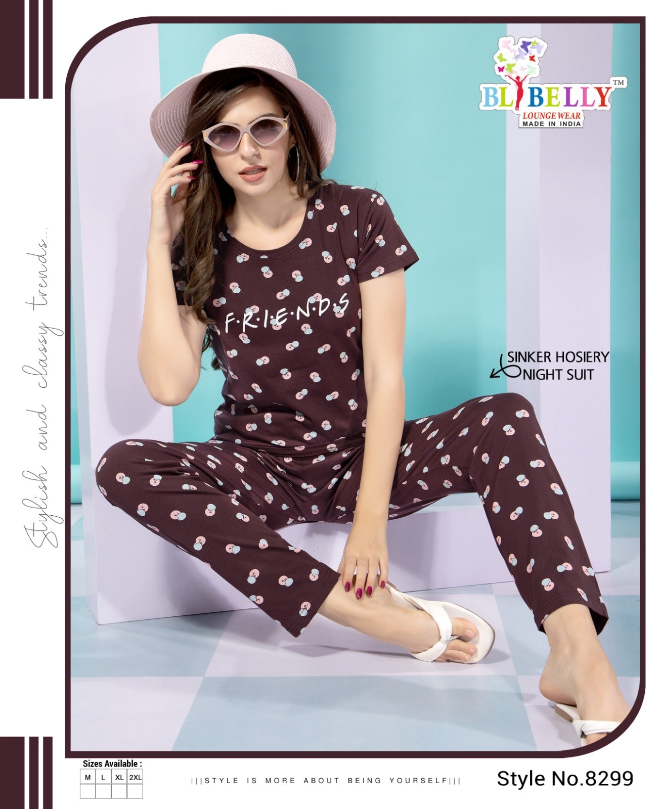 592 Belly Hosiery Sinker Pyjama Night Suits Manufacturer India