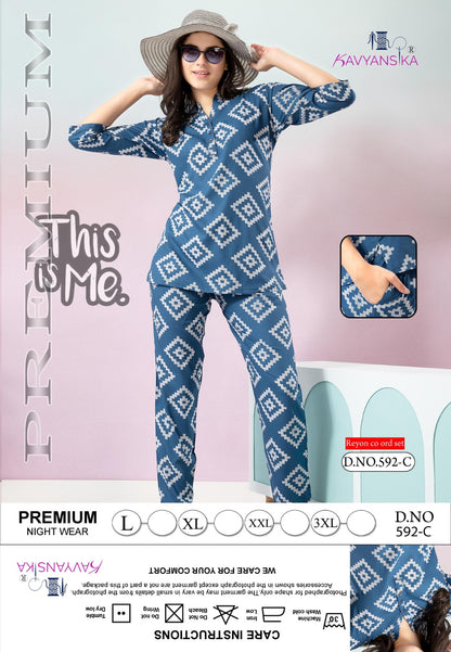 592 Kavyansika Rayon Co Ord Set Wholesaler