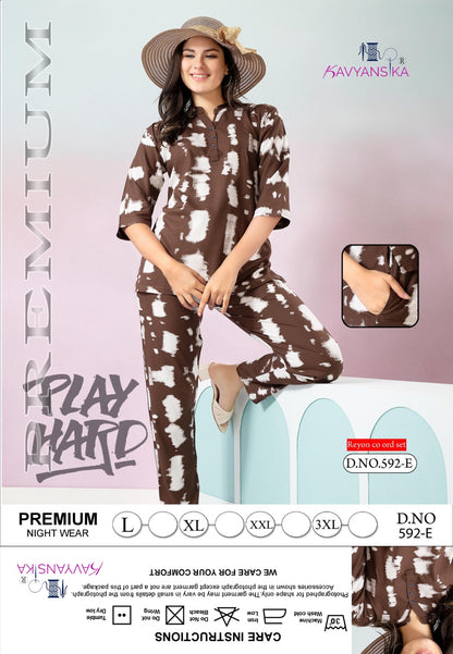 592 Kavyansika Rayon Co Ord Set Wholesaler