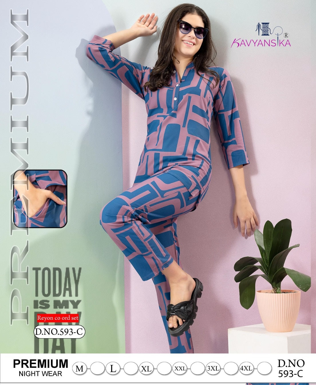 593 Kavyansika Heavy Reyon Co Ord Set Supplier