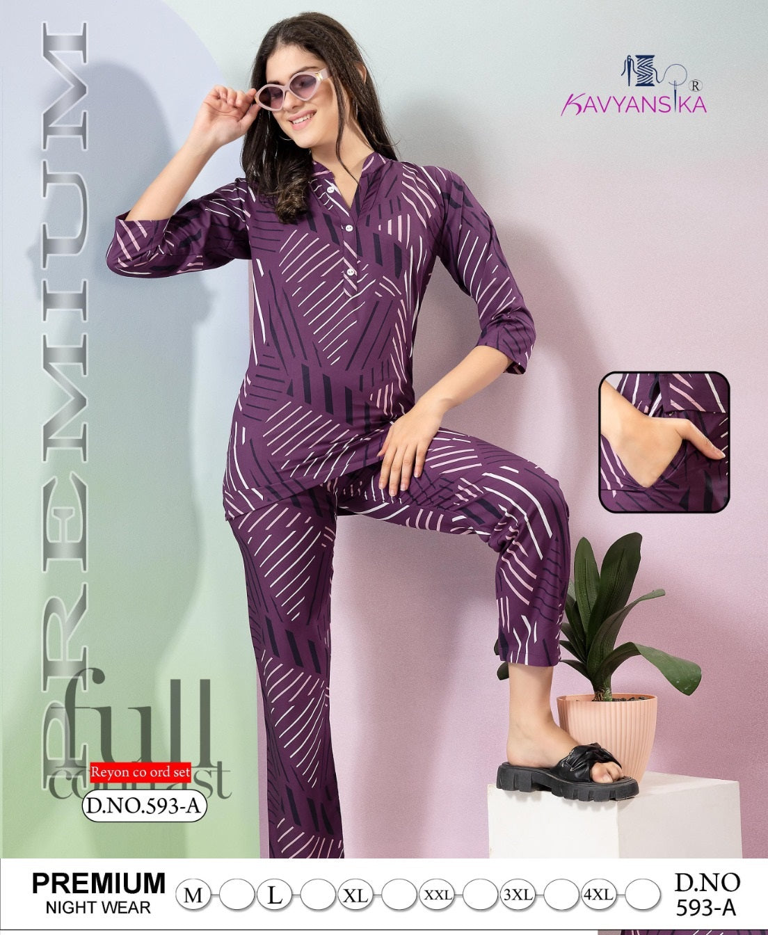 593 Kavyansika Heavy Reyon Co Ord Set Supplier