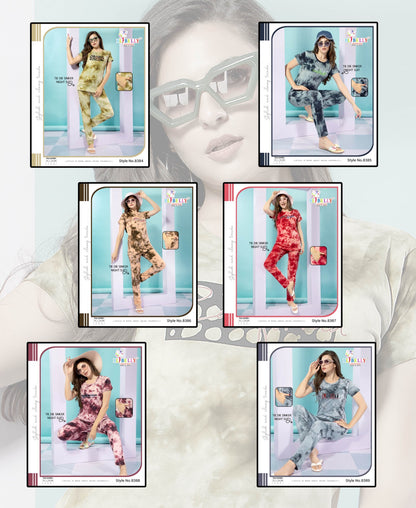 594 Belly Tie Dye Pyjama Night Suits Supplier Ahmedabad