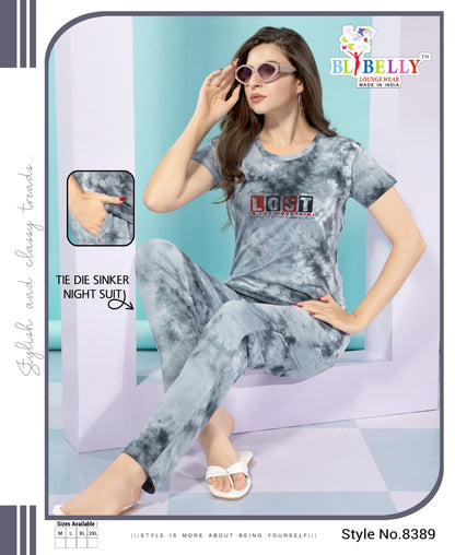 594 Belly Tie Dye Pyjama Night Suits Supplier Ahmedabad