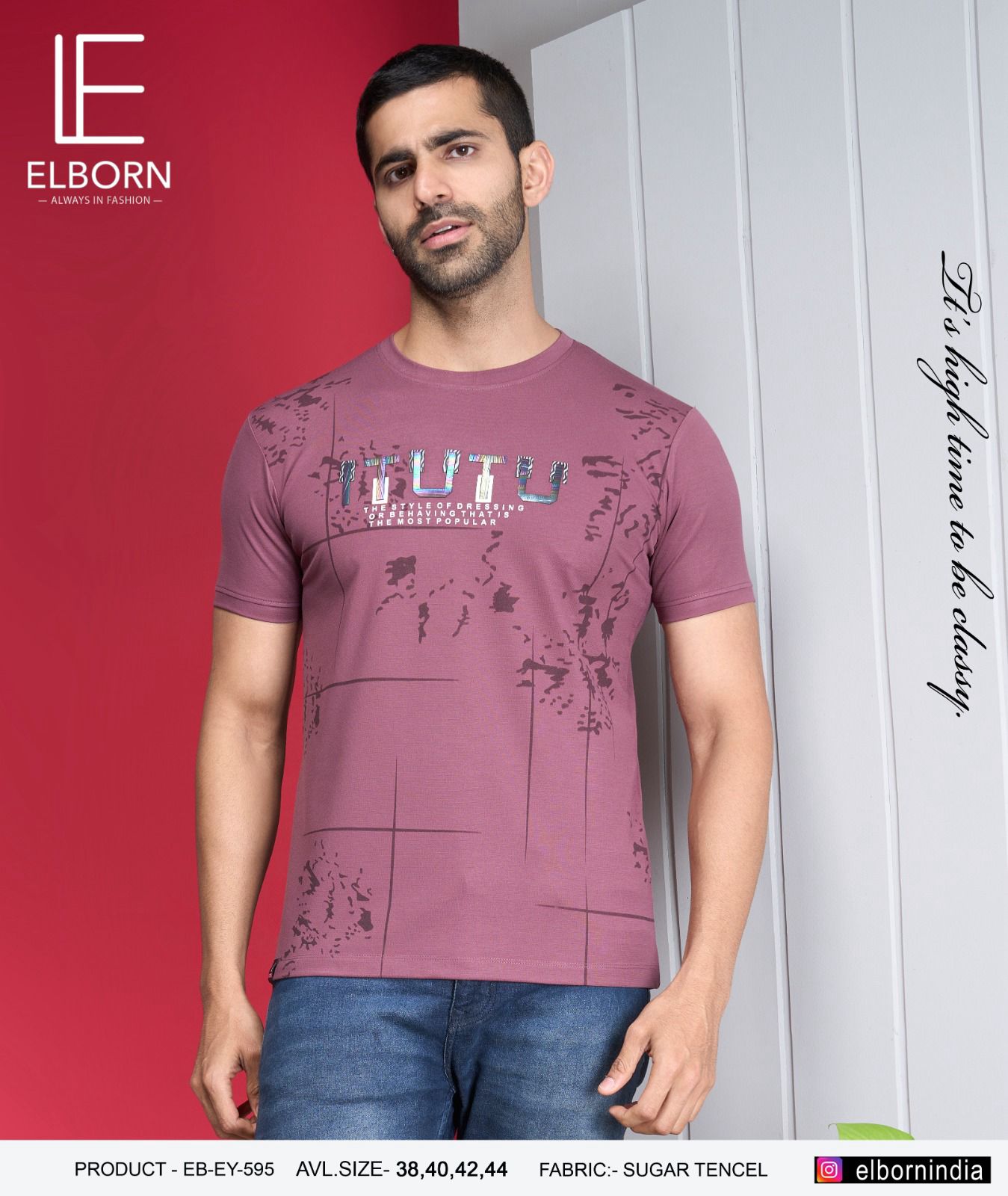 595 Elborn Tencil Lycra Mens Tshirts Supplier India