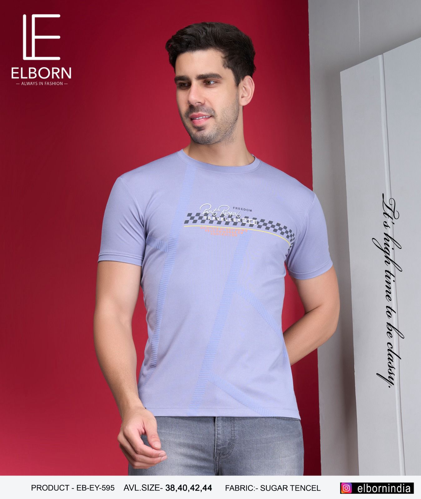 595 Elborn Tencil Lycra Mens Tshirts Supplier India