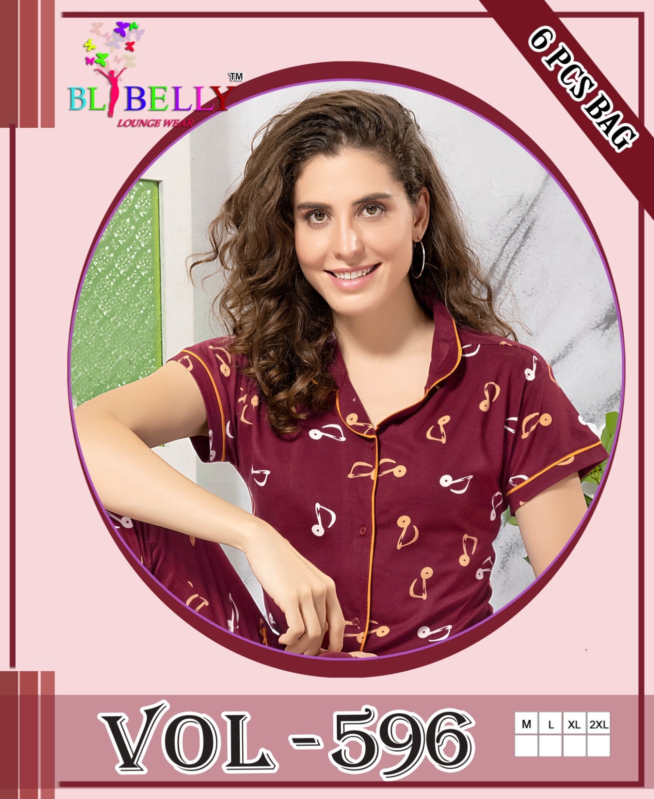 596 Belly Sinker Collar Night Suits Wholesale