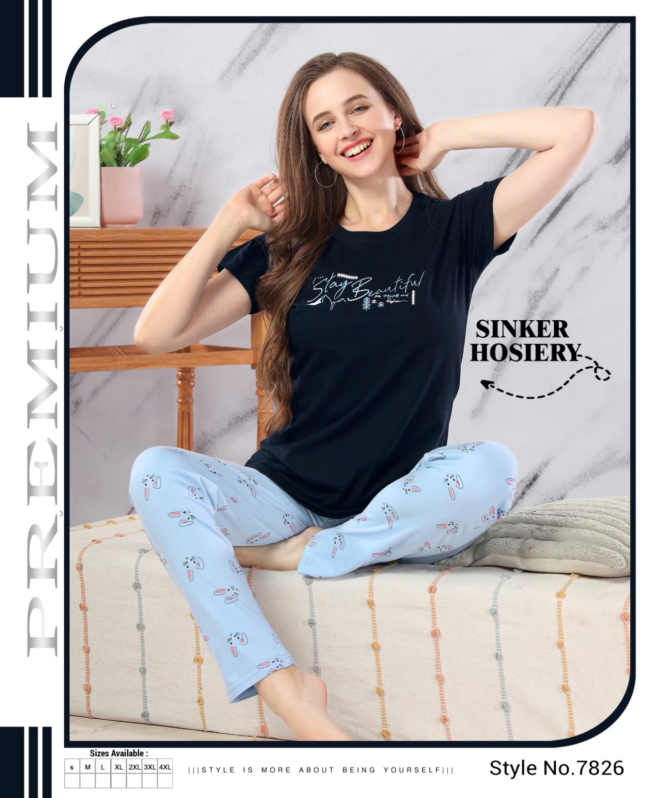 598 Belly Hosiery Sinker Pyjama Night Suits Supplier