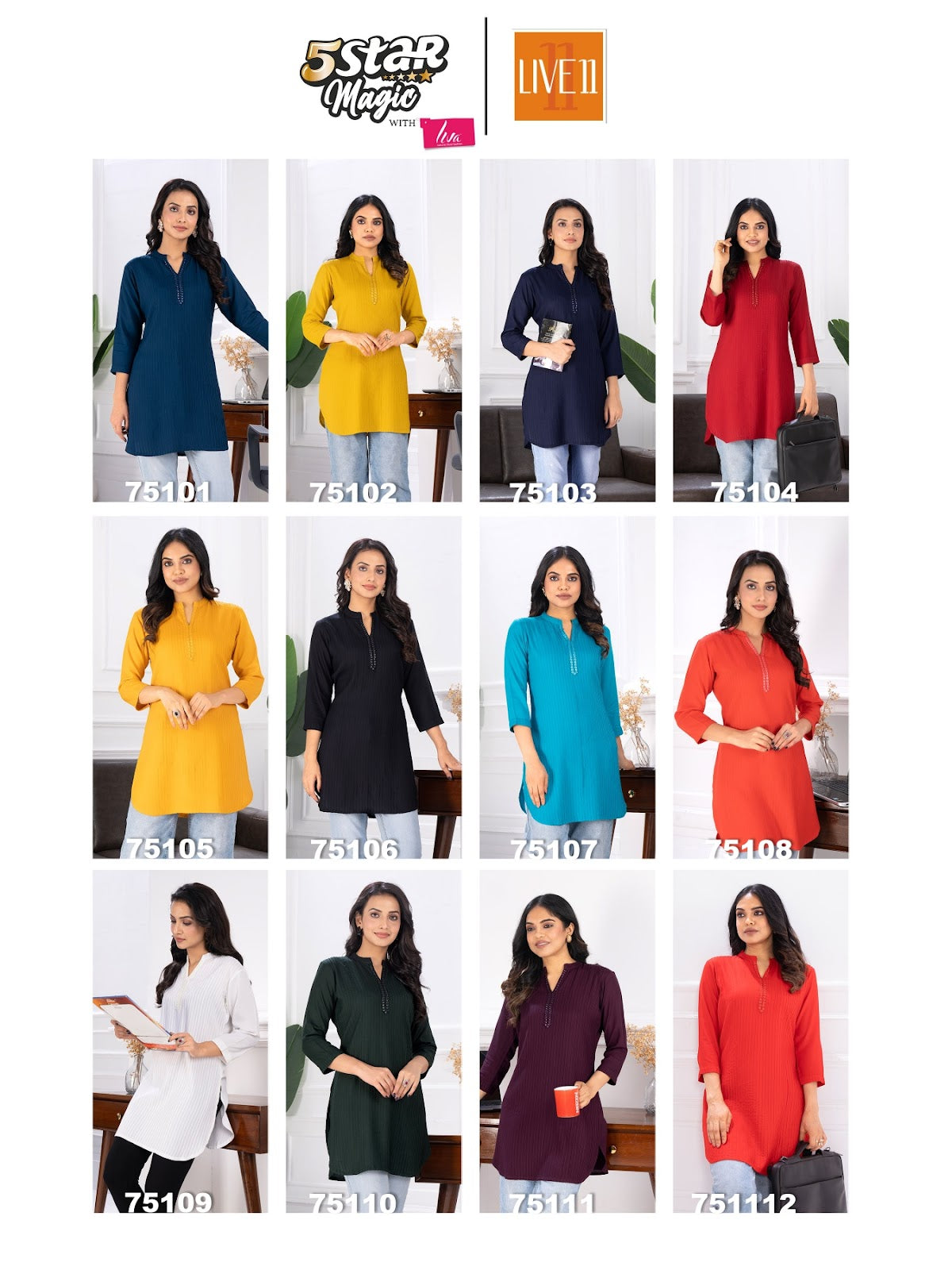 5 Star Magic Valas Rayon Short Kurtis Wholesale