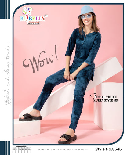 612 Belly Sinker Kurta Night Suits Wholesaler