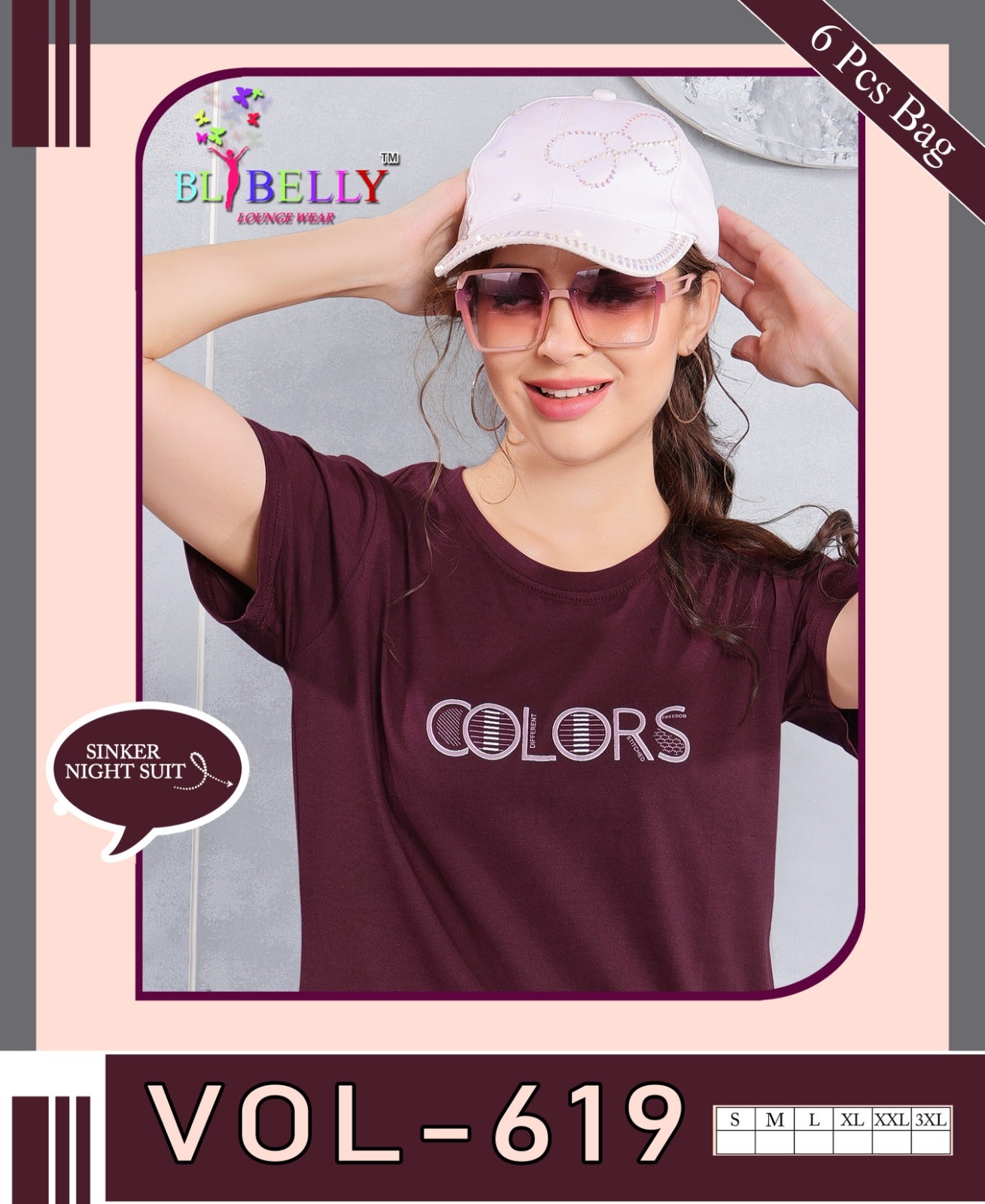 619 Belly Sinker Pyjama Night Suits Wholesaler