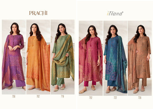 Prachi Itrana Muslin Silk Pant Style Suits Wholesale Price