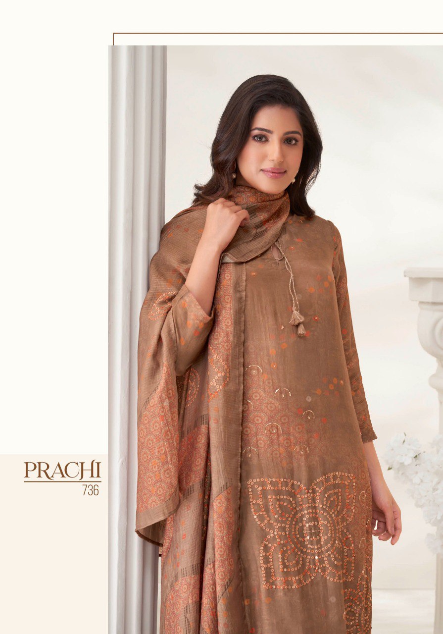 Prachi Itrana Muslin Silk Pant Style Suits Wholesale Price