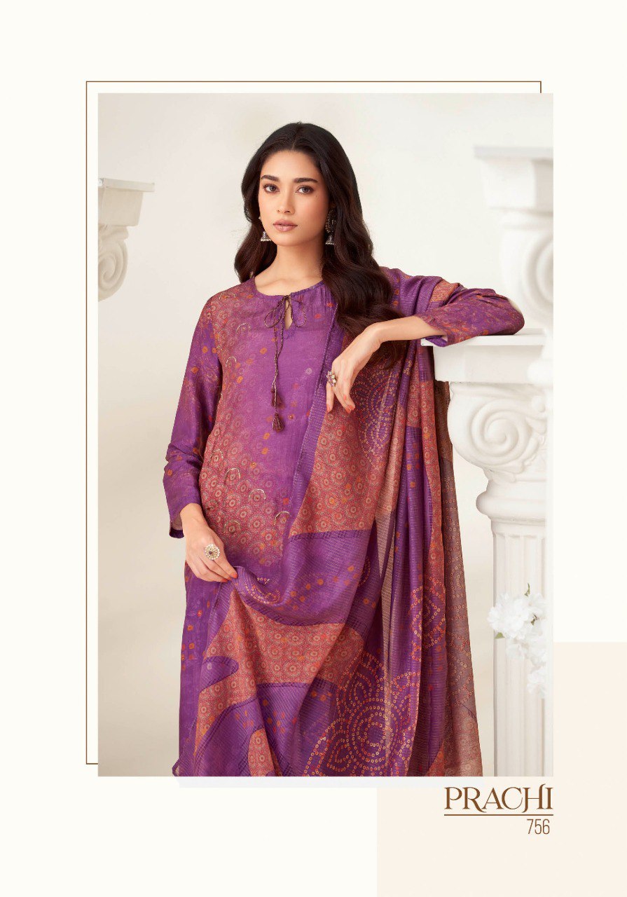 Prachi Itrana Muslin Silk Pant Style Suits Wholesale Price