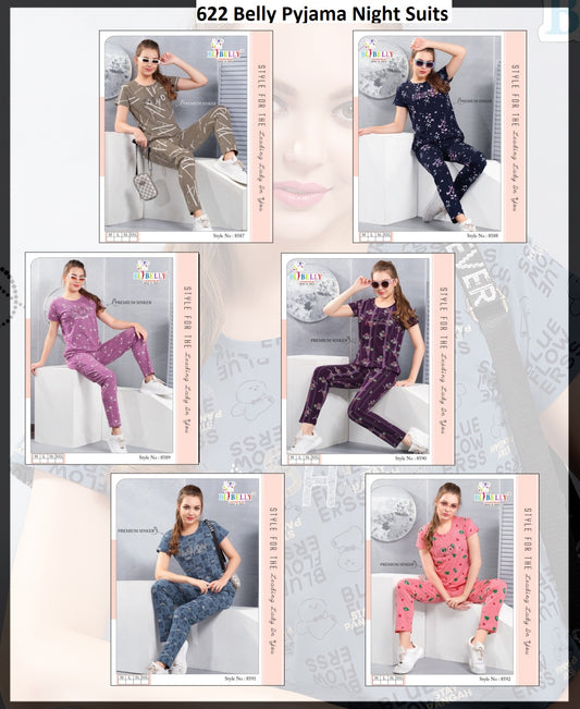 622 Belly Sinker Pyjama Night Suits Wholesale Rate