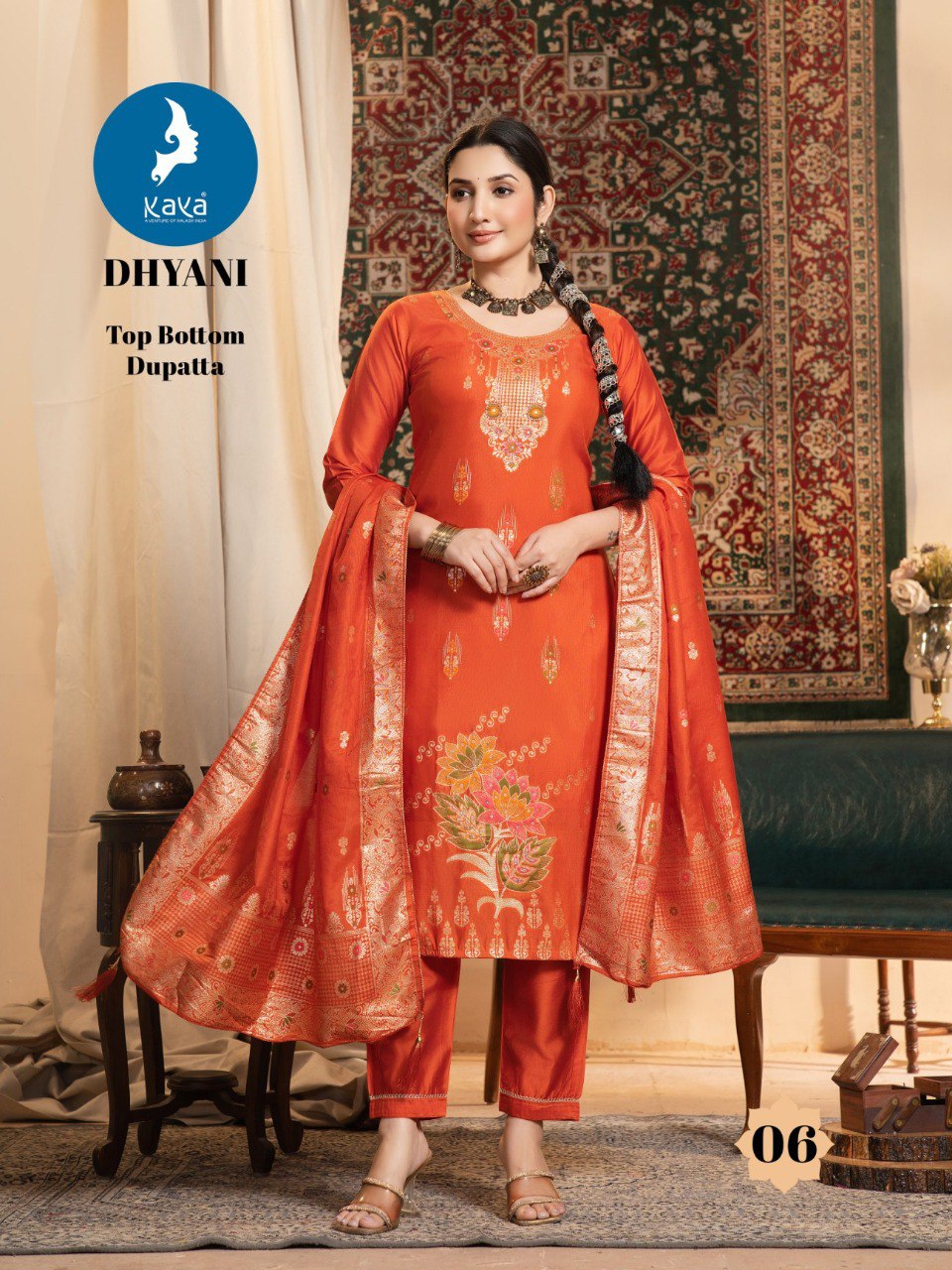 Dhyani Kaya Chanderi Readymade Pant Style Suits Wholesaler Ahmedabad