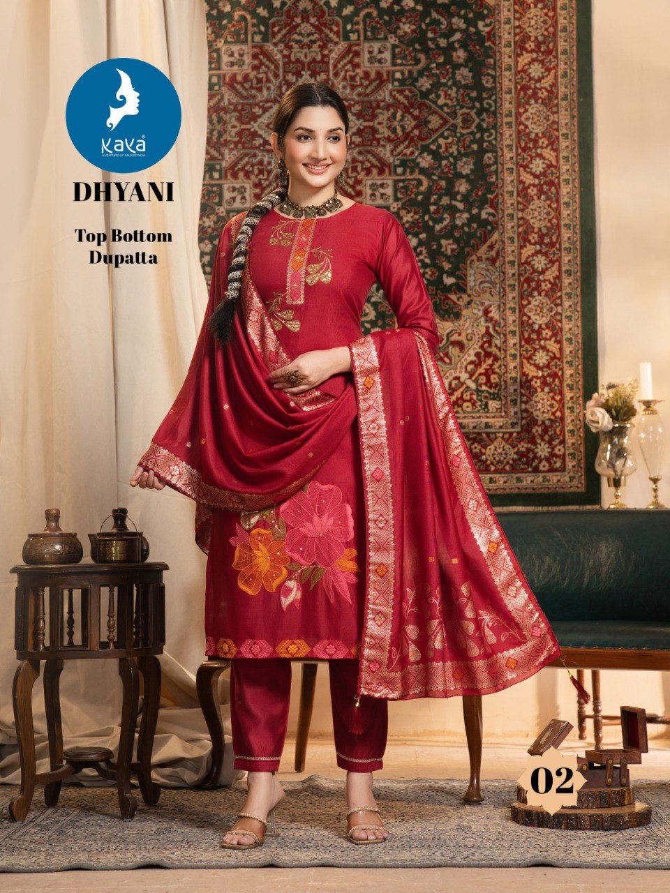Dhyani Kaya Chanderi Readymade Pant Style Suits Wholesaler Ahmedabad